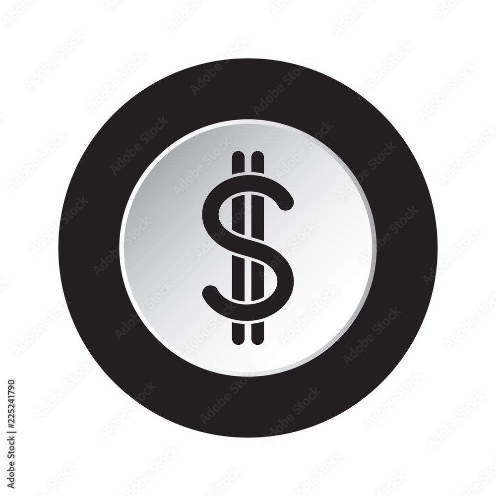 round black, white icon - dollar currency symbol round black, white icon - dollar currency symbol
