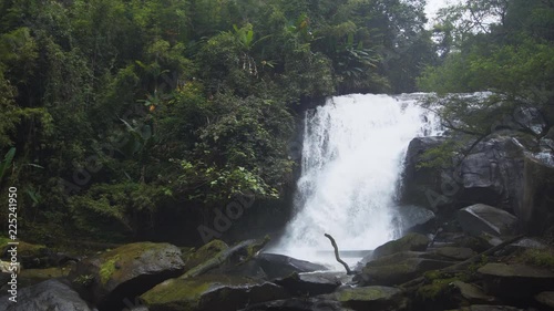 Tropical Waterfall in Thailand Jungle Wilderness, with Sound photo