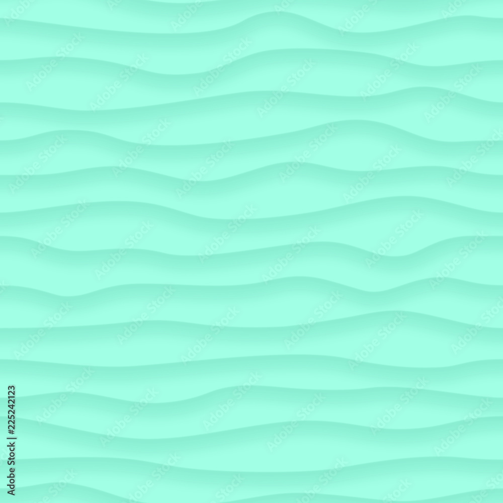 Obraz Abstract seamless pattern of wavy lines with shadows in turquoise colors