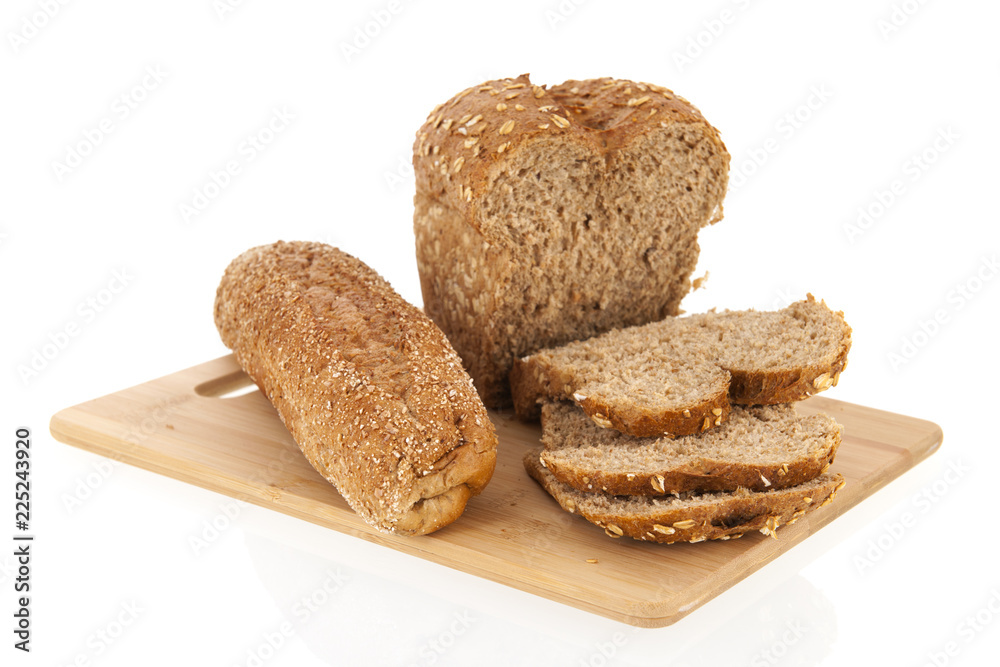 multigrain bread on board