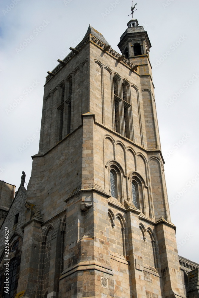 Ville de Dol de Bretagne, clocher de la cathédrale Saint Samson,  département d'Ille-et-Vilaine, Bretagne, France