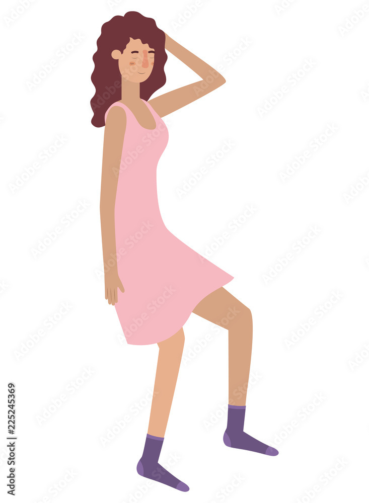 young woman with sleeping pose avatar character young woman with sleeping pose avatar character