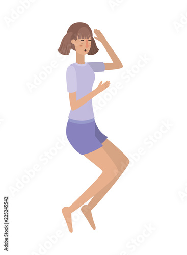 young woman with sleeping pose avatar character