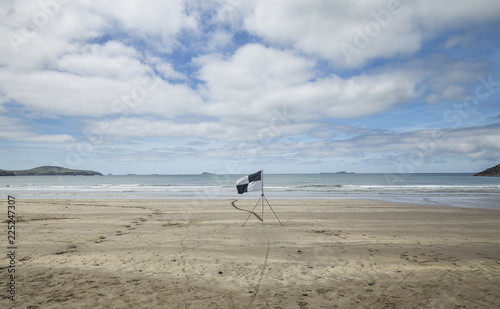 Black and White Quarters Flag at the Whitesands Beach photo