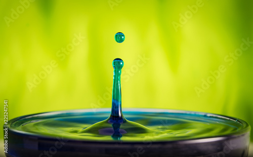 The form of a drop falling into a bowl of water