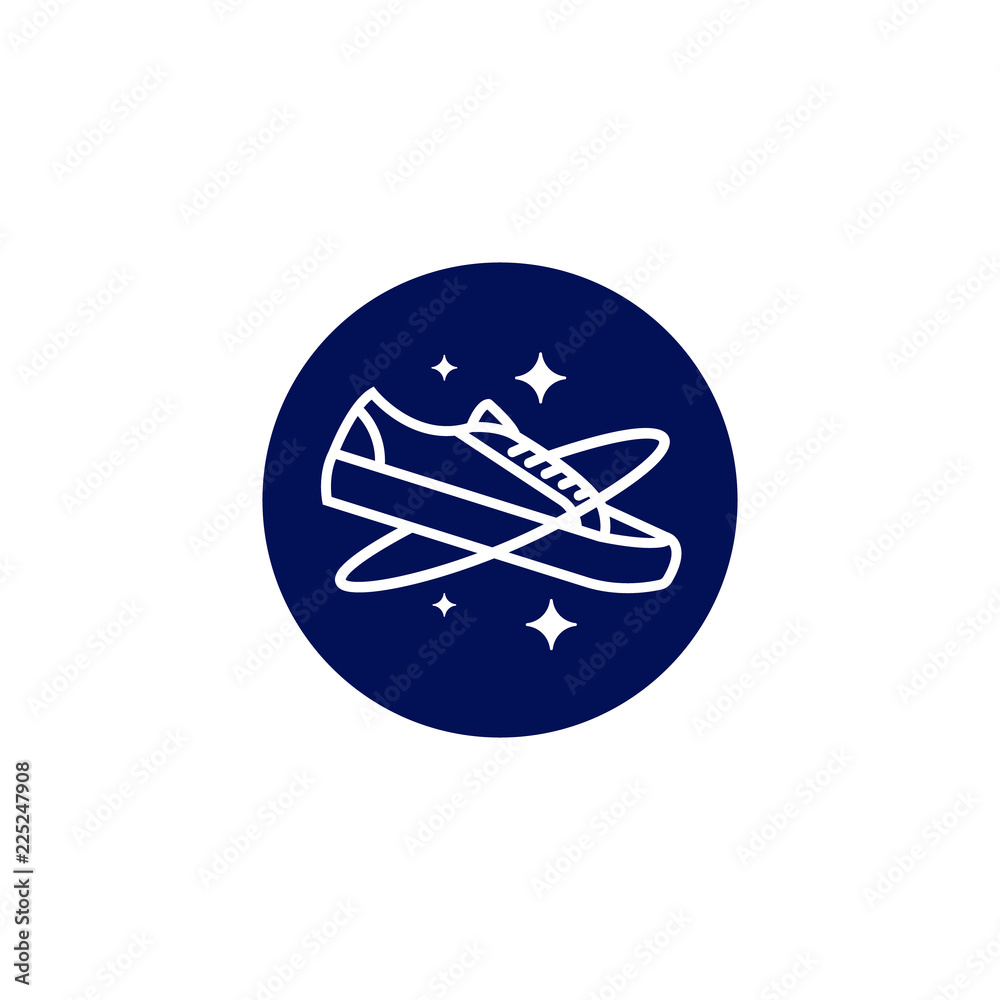 Galaxy planet shoe logo icon line monoline symbol illustration Galaxy planet shoe logo icon line monoline symbol illustration