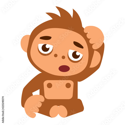 Cartoon sitting monkey character