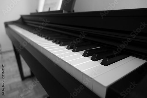 Piano Keys Angle BW