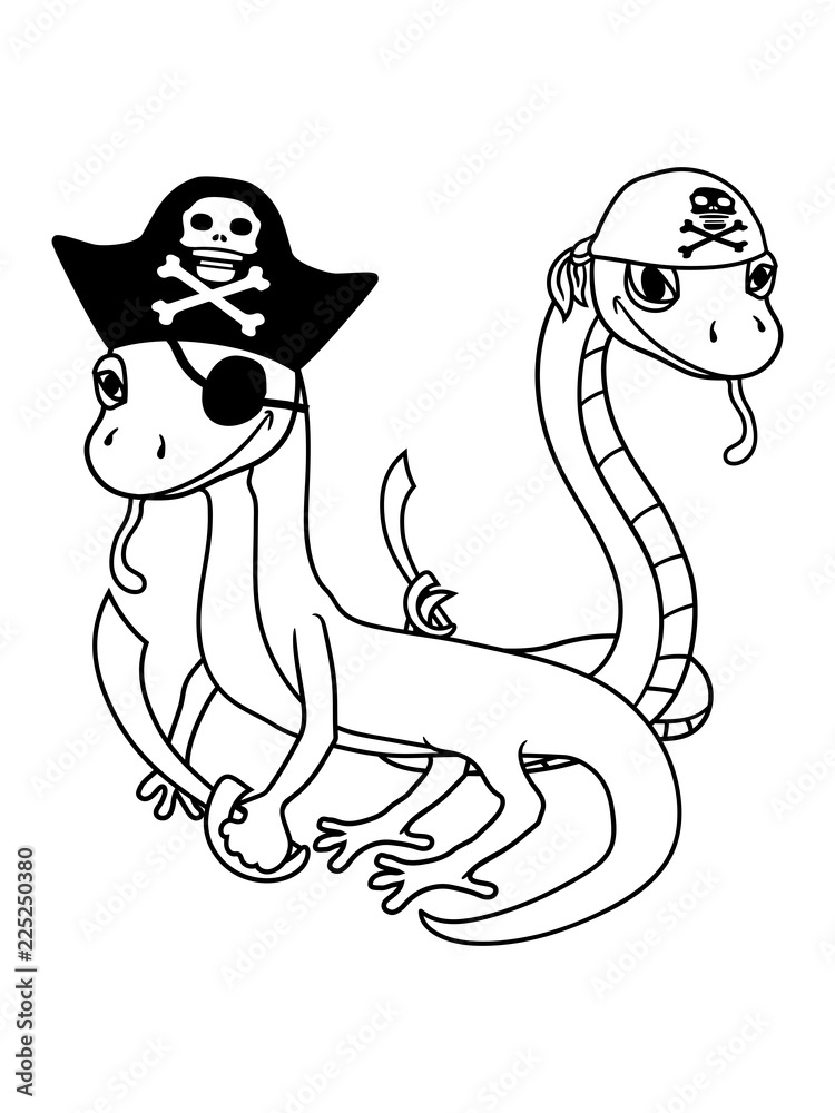 freunde crew team party seeräuber schlange pirat kapitän matrose schiff boot meer verein yacht eidechse echse gecko reptil dino waran comic cartoon süß niedlich klein clipart