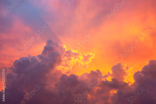 Dramatic cloud formation during sunset.