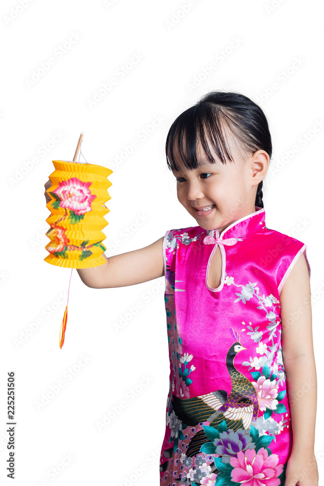 Φωτογραφία Asian chinese little girl holding latern celebrate mid-autumn festival