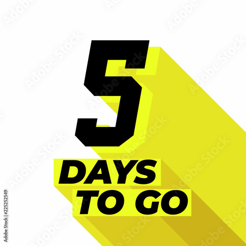 One day to go with long shadow on white background.