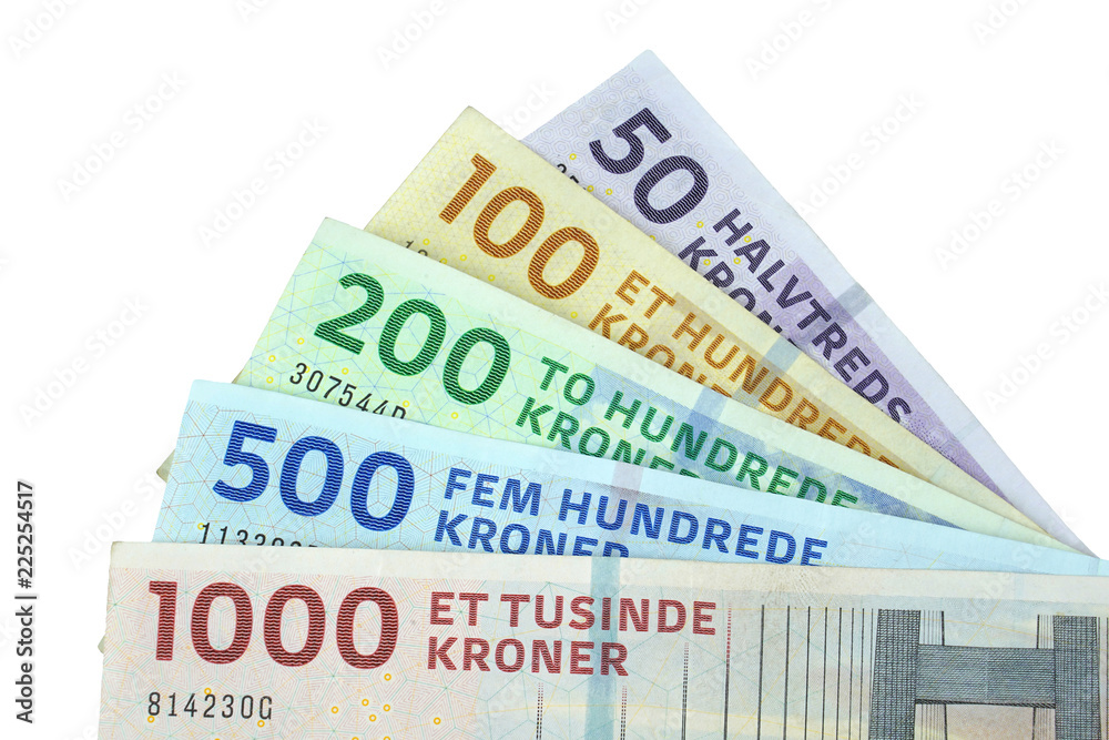Danish krone. ( DKK ) banknotes Stock Photo | Adobe Stock