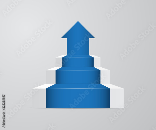 ladder with growth up arrow