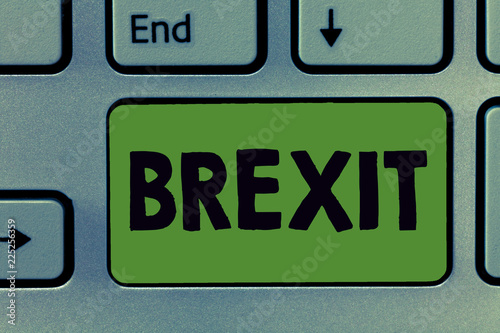 Text sign showing Brexit. Conceptual photo term potential departure of United Kingdom from European Union.