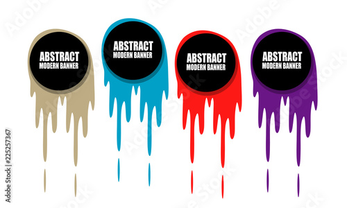 Sale vector banner set with paint decoration