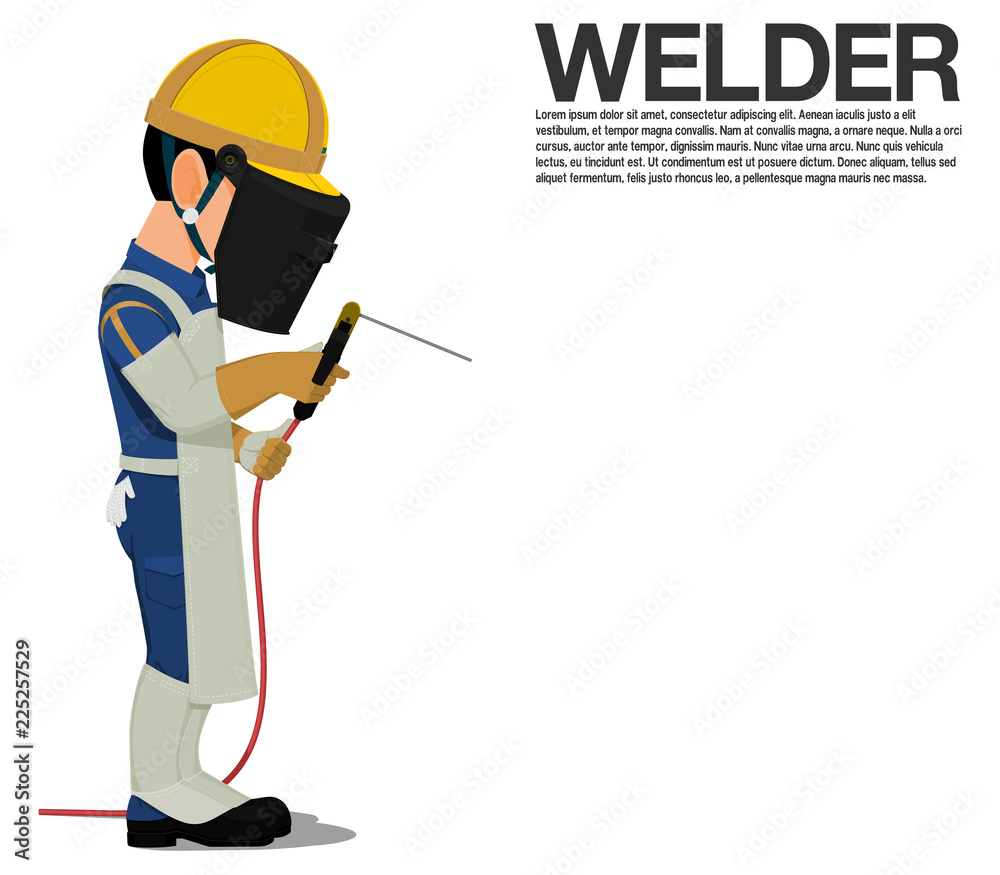 Isolated welder with PPE on transparent background Stock Vector Adobe