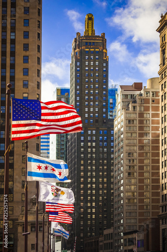 Looking down Michigan Avenue in downtown Chicago photo