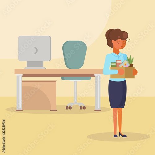 Dismissed woman vector flat style design element