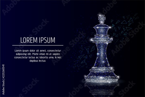 King chess piece vector geometric polygonal background