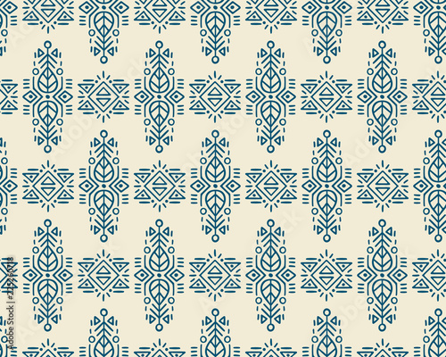 Vector Seamless Pattern in Ethnic Style. Creative tribal endless ornament, perfect for textile design, wrapping paper, wallpaper or site background. Trendy hand drawn boho tile. photo