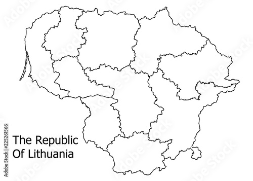Wallpaper Mural The Republic of Lithuania border on a white background circuit Torontodigital.ca