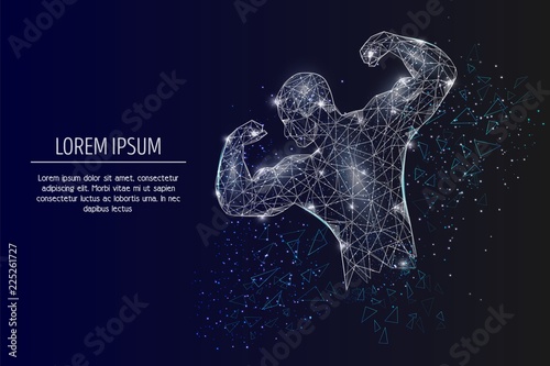 Bodybuilder vector geometric polygonal art style background