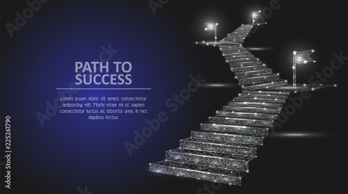 Path to success vector geometric polygonal background