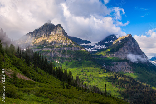 View of the mountains from Logan's Pass in Glacier National Park Montana, USA © Tom Nevesely