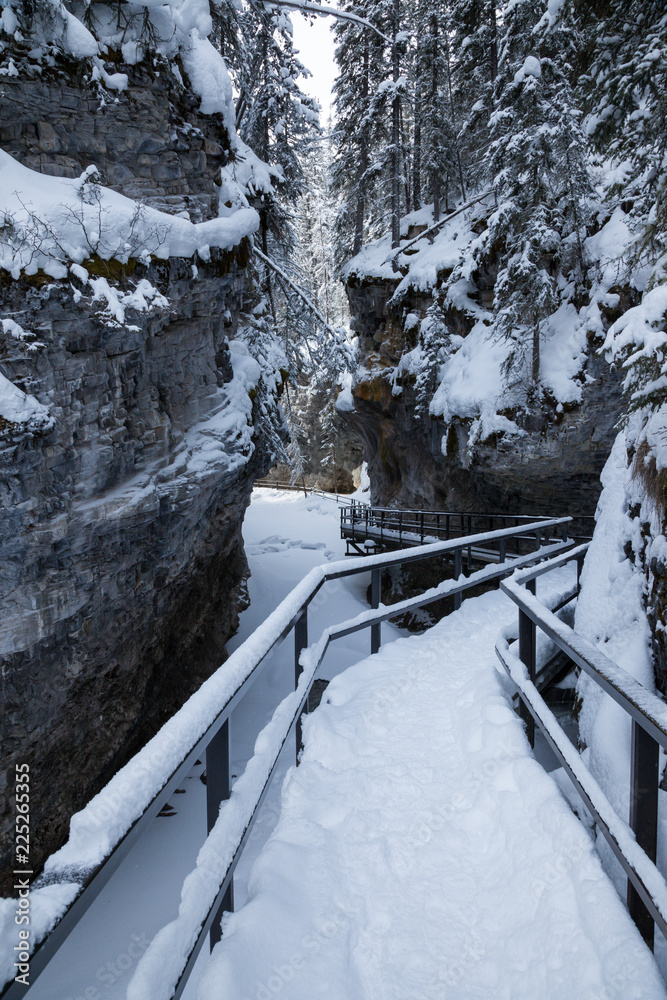 Winter in Johnston Canyon in Banff National Park, Alberta, Canada Winter in Johnston Canyon in Banff National Park, Alberta, Canada