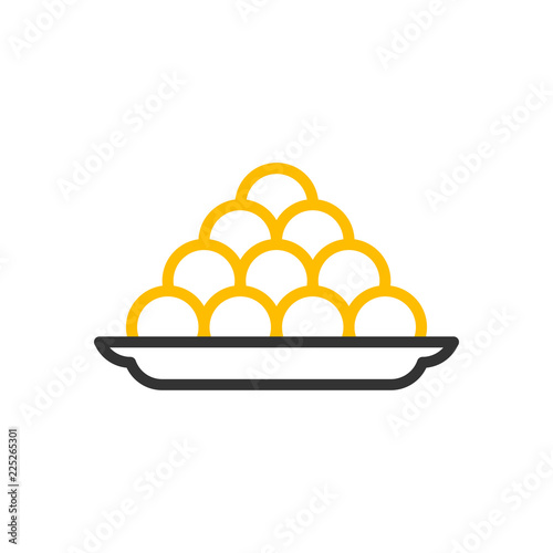 Indian sweets icon. Vector thin line illustration