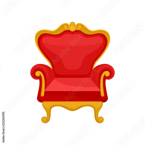 Royal throne, heraldic symbol, monarchy attribute vector Illustration on a white background