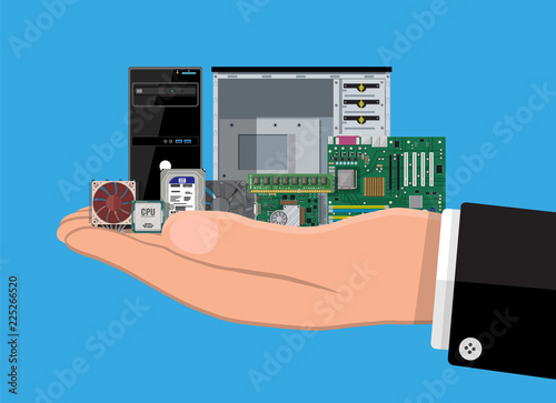 Assembling PC. Personal computer hardware.