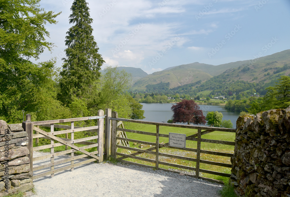 View over Grasmere to Helvellyn and Fairfield ranges, Lake District