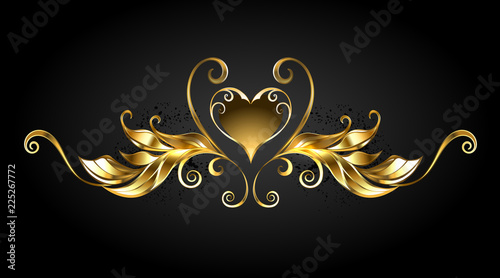 gold frame scroll with heart