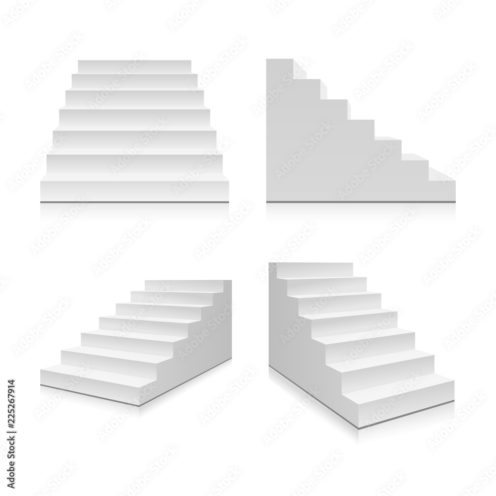 Realistic stairs. Illustration isolated on background. Graphic concept for your design Realistic stairs. Illustration isolated on background. Graphic concept for your design