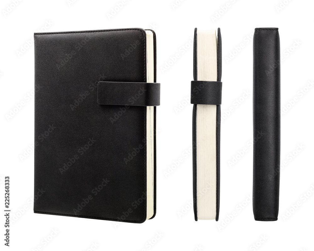 Black book isolated on white background. Blank book cover for design. ( Clipping path )