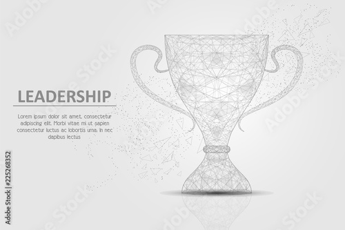 Winner cup vector geometric polygonal art background