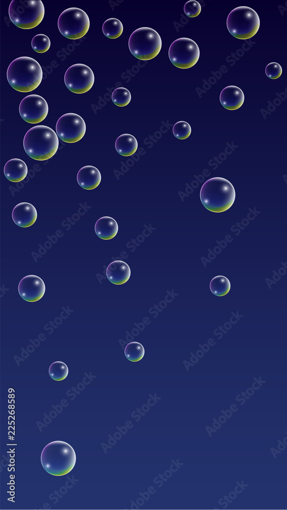 ubble with Hologram Reflection. Set of Realistic Water or Soap Bubbles for Your Design.