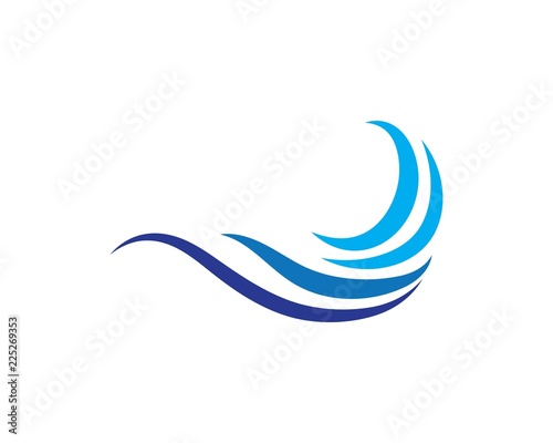 Free Download Vector Logo with yellow sun and blue sea waves. - GFXLoad