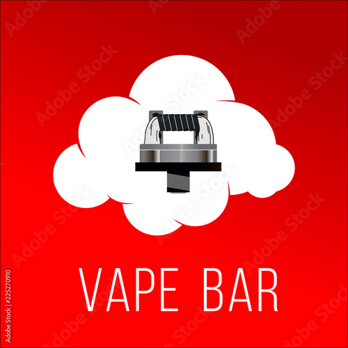 Vape coil. Vector illustration of vape. Icon of coil. Icon for vape bar.