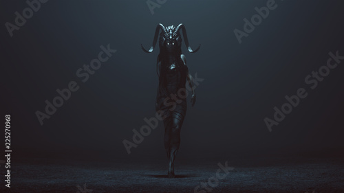 Evil Witch Doctor with a Head Dress in a foggy void with a Bad Hair Day 3d Illustration 3d render