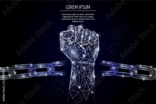 Freedom concept vector geometric polygonal art background