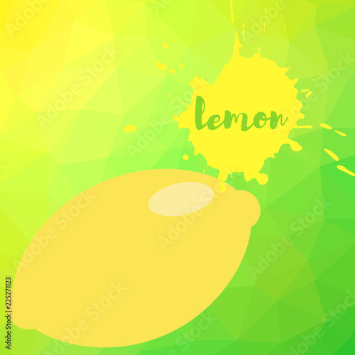 lemon on a multi-colored polygonal art background