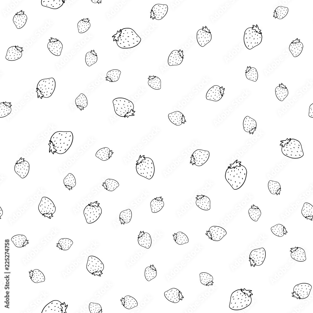 Strawberry seamless pattern in hand drawn style Strawberry seamless pattern in hand drawn style