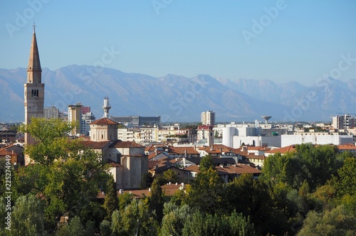 Cityscape of Pordenone, town in the autonomous region of Friuli in Italy, 