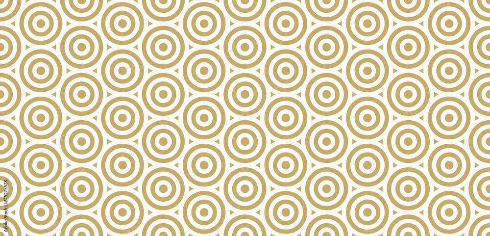 Background pattern seamless design gold color round and triangle abstract vector.