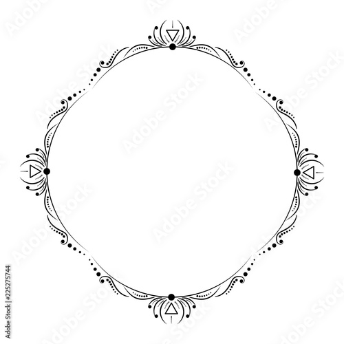 Vintage black and white frame with lines