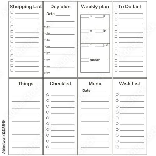 Planner 2019 set in simple style