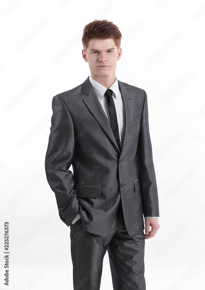Half-length portrait of business man with crossed hands, Half-length portrait of business man with crossed hands,